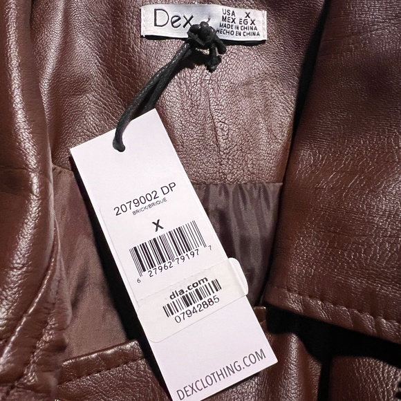 NWT Dex Plus Faux Leather Moto Jacket in Brick - Picture 13 of 16